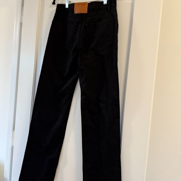 NWT Alexander Wang EZ Mr Relaxed Straight Denim Wavy Tufted Logo Black Sz 25 - Picture 8 of 9